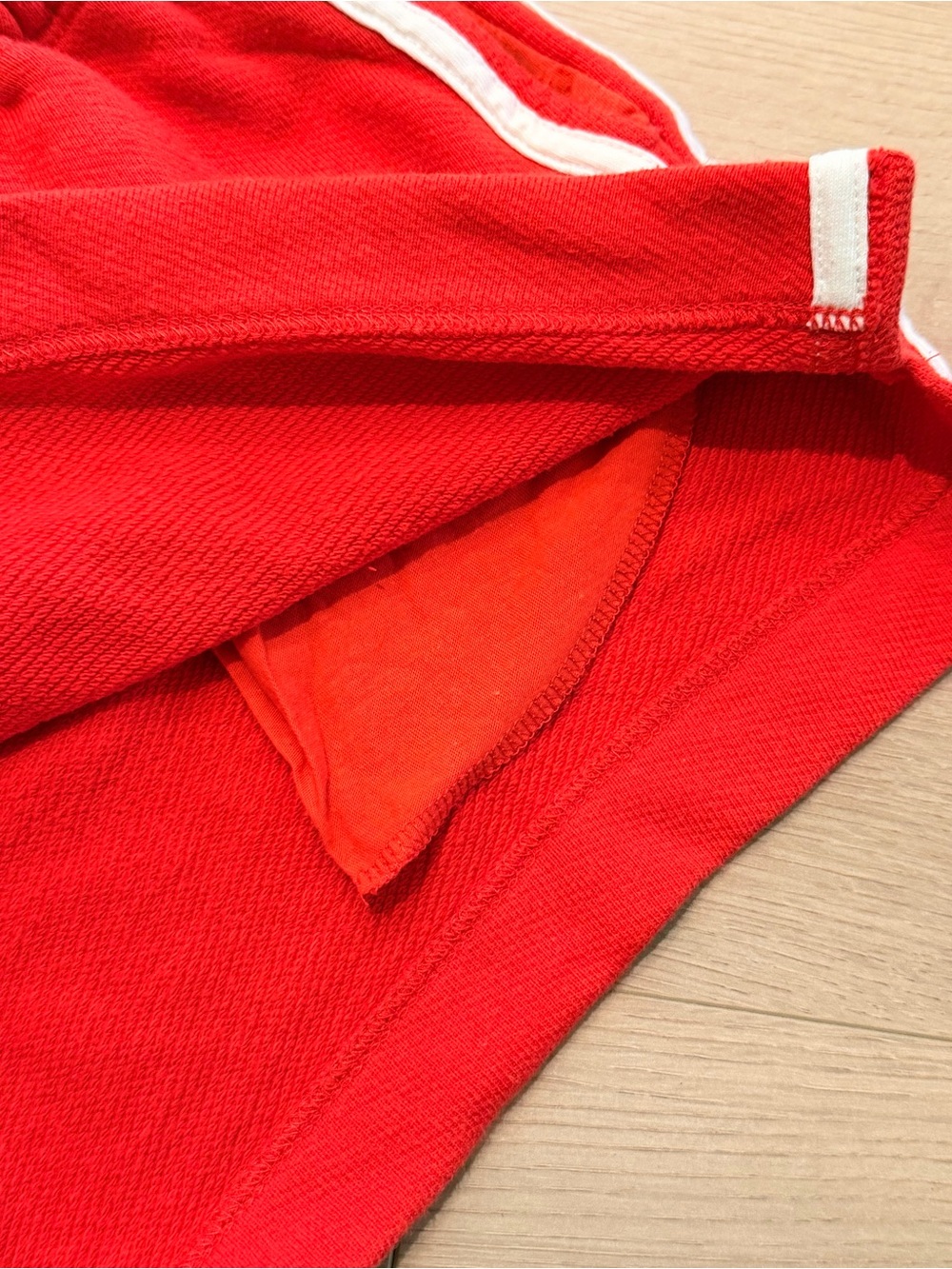 DONNI. The Eco Terry Stripe Shorts | Tomato - Picture 7 of 7